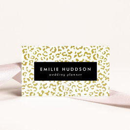 Tarjeta De Visita Leopardo de oro, Purpurina de oro, impresión de le