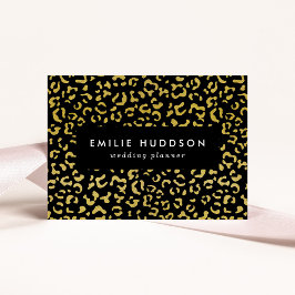 Tarjeta De Visita Leopardo de oro, Purpurina de oro, patrón de leopa
