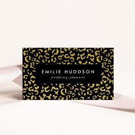 Tarjeta De Visita Leopardo de oro, Purpurina de oro, patrón de leopa