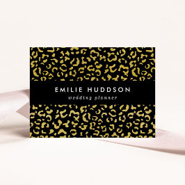 Tarjeta De Visita Leopardo de oro, Purpurina de oro, patrón de leopa