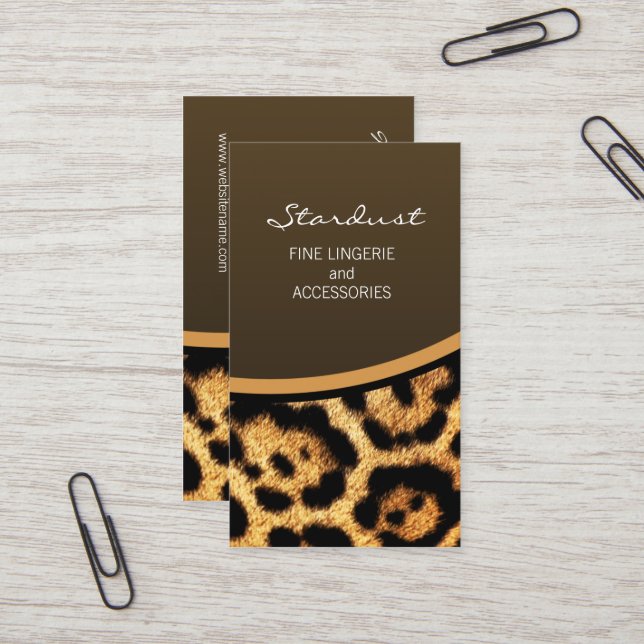 Tarjeta De Visita Leopardo elegante (Anverso/Reverso In Situ)