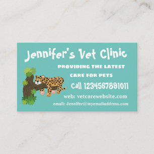 Tarjeta De Visita Leopardo lindo durmiendo en un ilustracion de pers