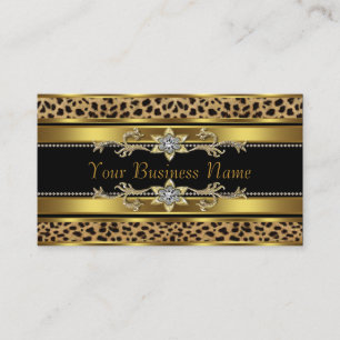 Tarjeta De Visita Leopardo negro y dorado