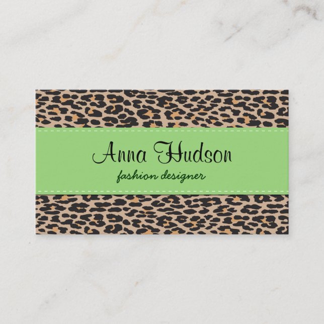 Tarjeta De Visita Leopardo Print, Leopard Spots, Brown Leopard (Anverso)