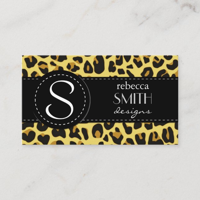 Tarjeta De Visita Leopardo Print, Leopard Spots, Brown Leopard (Anverso)