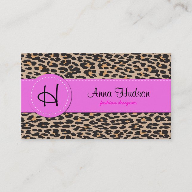 Tarjeta De Visita Leopardo Print, Leopard Spots, Brown Leopard (Anverso)