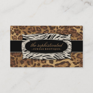 Tarjeta De Visita Leopardo sofisticado 2 de la selva 311