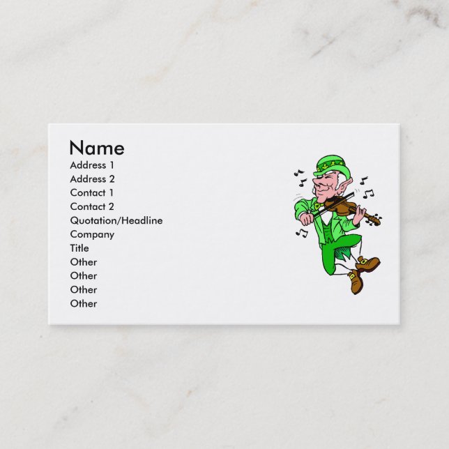 Tarjeta de visita Leprechaun (Anverso)