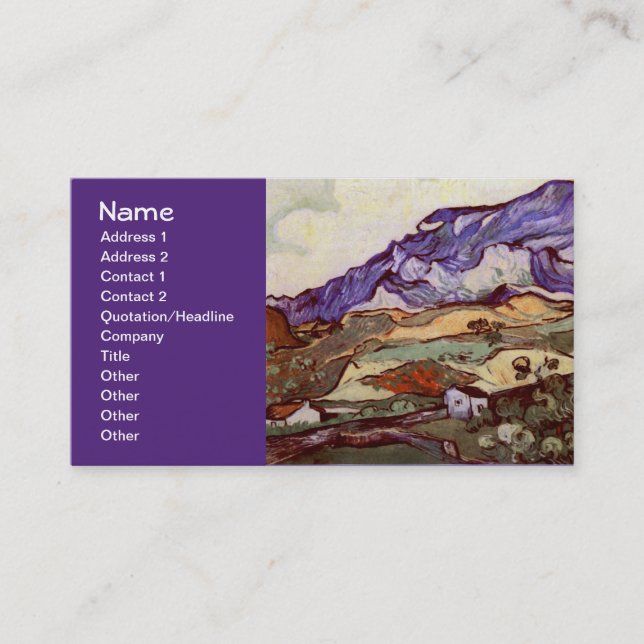 Tarjeta De Visita Les Alpilles (F724) Van Gogh Bella Artes (Anverso)