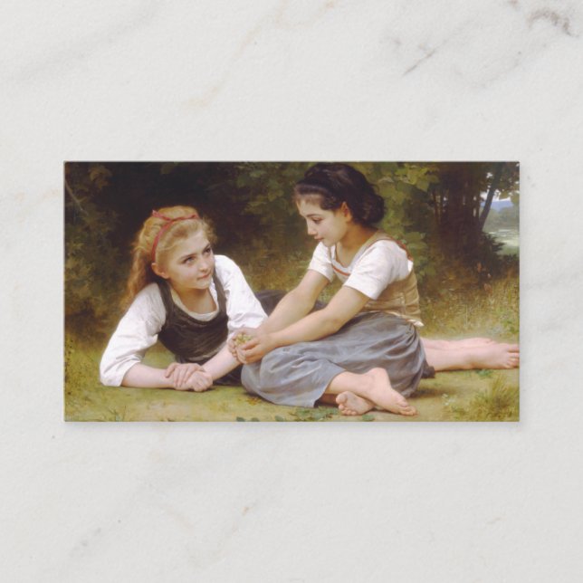 Tarjeta De Visita Les Noisettes: Jóvenes Chicas recogiendo hazellana (Anverso)