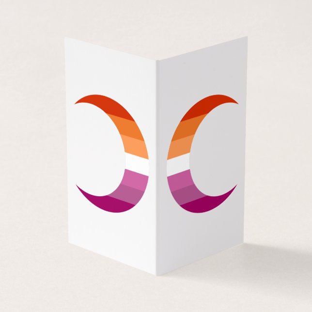 Tarjeta De Visita Lesbian Pride Crescent Moons Greeting Card (Exterior)