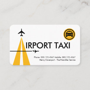 Tarjeta De Visita Letra-A Pista de aeropuerto Taxi Cab