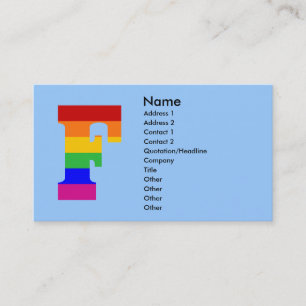 Tarjeta De Visita Letra arco iris F