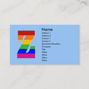 Tarjeta De Visita Letra arco iris Z