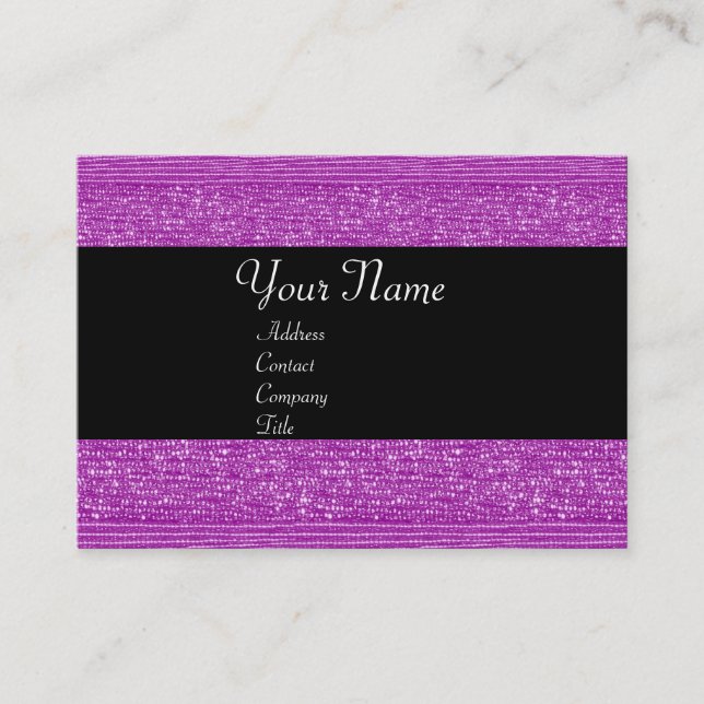 TARJETA DE VISITA LETRA DE MODA PURPURA (Anverso)
