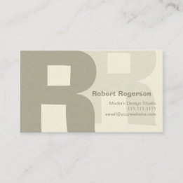 Tarjeta De Visita Letra doble grande retra elegante R