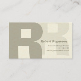Tarjeta De Visita Letra doble grande retra elegante R