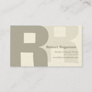 Tarjeta De Visita Letra doble grande retra elegante R