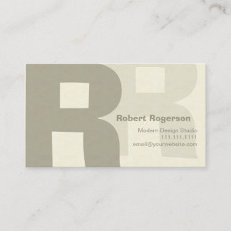 Tarjeta De Visita Letra doble grande retra elegante R