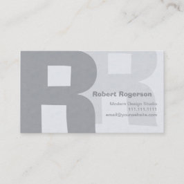 Tarjeta De Visita Letra doble grande retra R de los grises elegantes