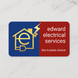 Tarjeta De Visita Letra dorada-e circuito eléctrico doméstico