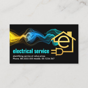 Tarjeta De Visita Letra-E de las potencias eléctricas de alumbrado