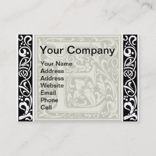 Tarjeta De Visita Letra E Monograma Medieval Art Nouveau