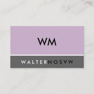 Tarjeta De Visita Letra Flip Monogram Company Purple Gray