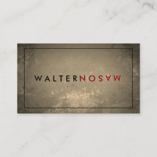 Tarjeta De Visita Letra Flip Rustic con borde