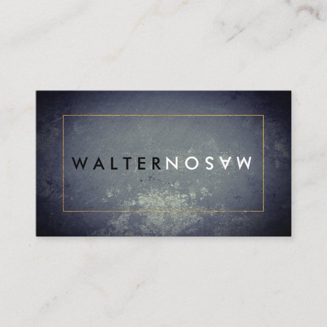 Tarjeta De Visita Letra Flip Rustic con borde (Anverso)