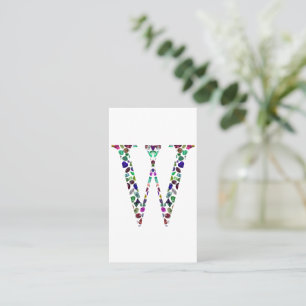 Tarjeta De Visita Letra inicial con diseño gemstone
