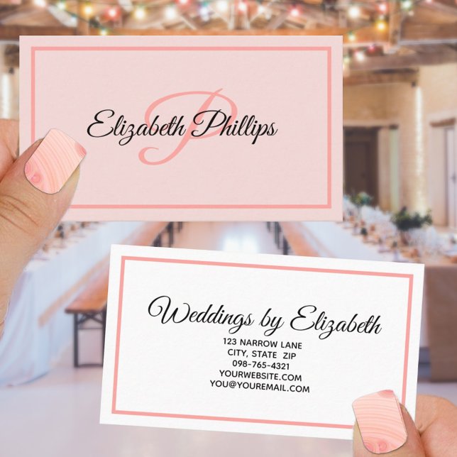 Tarjeta De Visita Letra monograma básica Rosa oxidada profesional (Subido por el creador)