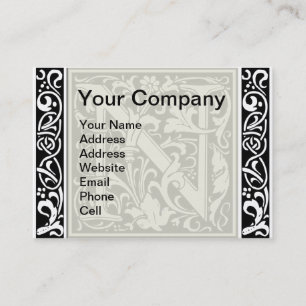 Tarjeta De Visita Letra N Monograma Medieval Art Nouveau