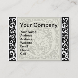 Tarjeta De Visita Letra O Monograma Medieval Art Nouveau