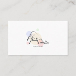 Tarjeta De Visita Letra Pilates a pose   Letra monograma a pilates