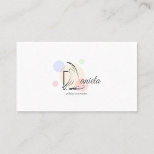 Tarjeta De Visita Letra Pilates D Pose   Letra monogramo D Pilatos