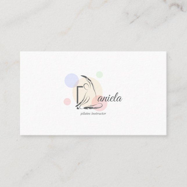Tarjeta De Visita Letra Pilates D Pose | Letra monogramo D Pilatos (Anverso)