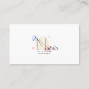 Tarjeta De Visita Letra Pilates N Pose Letra monográfica n pilates