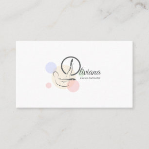 Tarjeta De Visita Letra Pilates O Pose   Letra monográfica o pilates