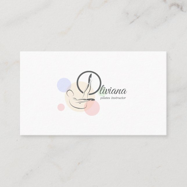 Tarjeta De Visita Letra Pilates O Pose | Letra monográfica o pilates (Anverso)