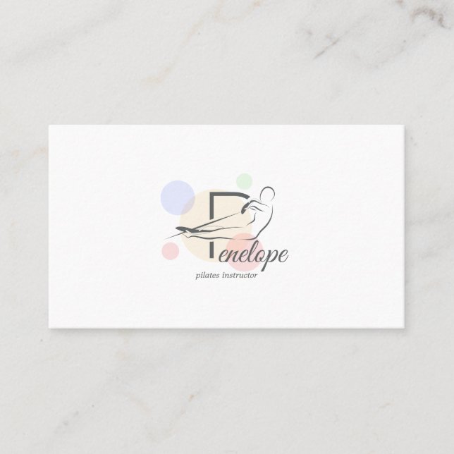 Tarjeta De Visita Letra Pilates P Pose | Letra monograma P Pilates (Anverso)