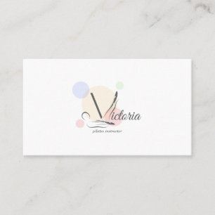 Tarjeta De Visita Letra Pilates V Pose   Letra monograma V Pilates