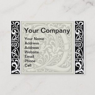 Tarjeta De Visita Letra Q Monograma Medieval Art Nouveau