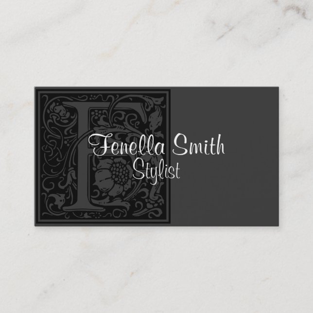 Tarjeta De Visita Letra vintage "F" (Anverso)