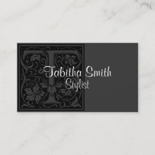 Tarjeta De Visita Letra vintage "T"