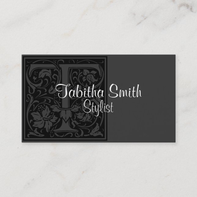 Tarjeta De Visita Letra vintage "T" (Anverso)