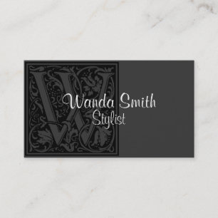 Tarjeta De Visita Letra vintage "W"