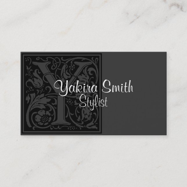 Tarjeta De Visita Letra vintage "Y" (Anverso)