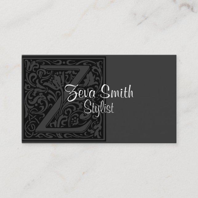 Tarjeta De Visita Letra vintage "Z" (Anverso)
