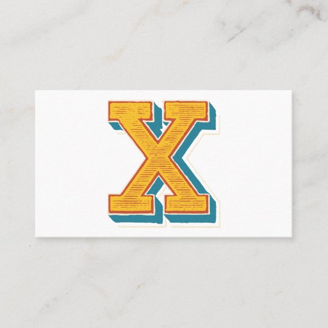 Tarjeta De Visita Letra "X" elegante bordada (Anverso)